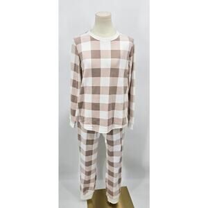 Cynthia Rowley Buffalo Check Velour Lounge Set – Size Small